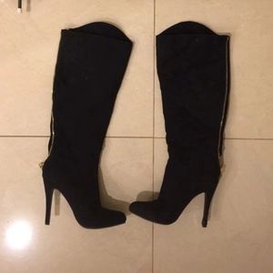 Black knee high boots